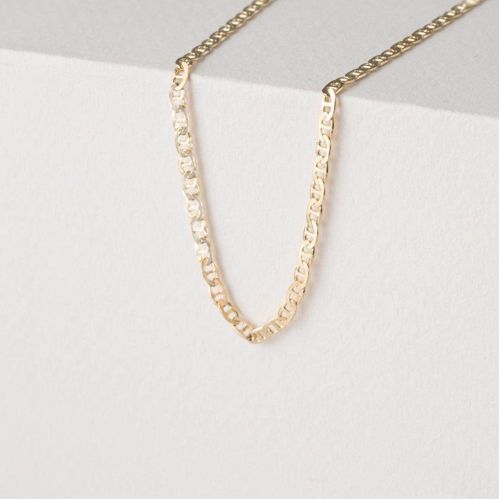 Solid Gold Mariner Chain Necklace (C27A90)