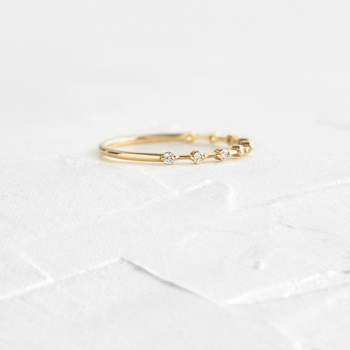 Solid Gold Distance Diamond Stacking Band