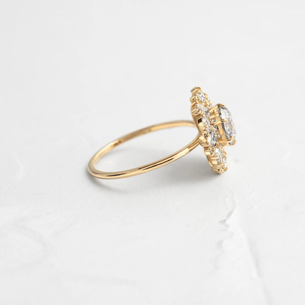 Solid Gold Gray Diamond Ashen Ring