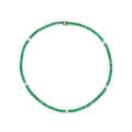 Solid Gold Round Emerald And Diamonds Choker
