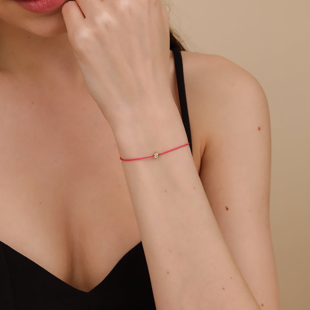 Solid Gold Diamond Thread Bracelet