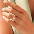Solid Gold 4 CT Lab Grown Emerald Cut Engagement Ring