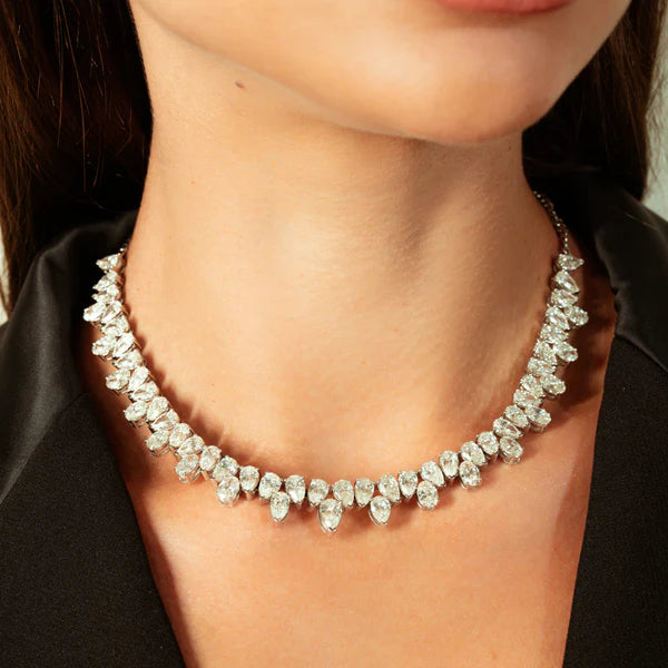 Solid Gold Lab Grown Diamond Queens Choker