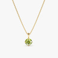 Solid Gold Peridot Necklace (C86FC0)