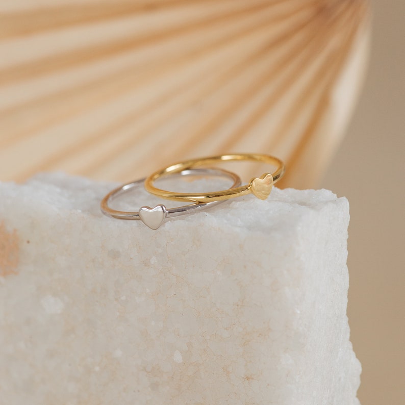Solid Gold Minimalist Heart Ring