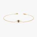 Solid Gold Solitaire Black Diamond Bracelet