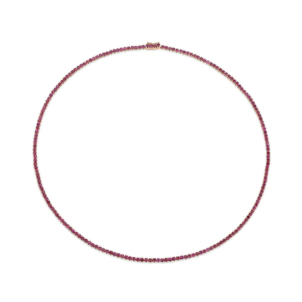 Solid Gold Ruby Hepburn Choker