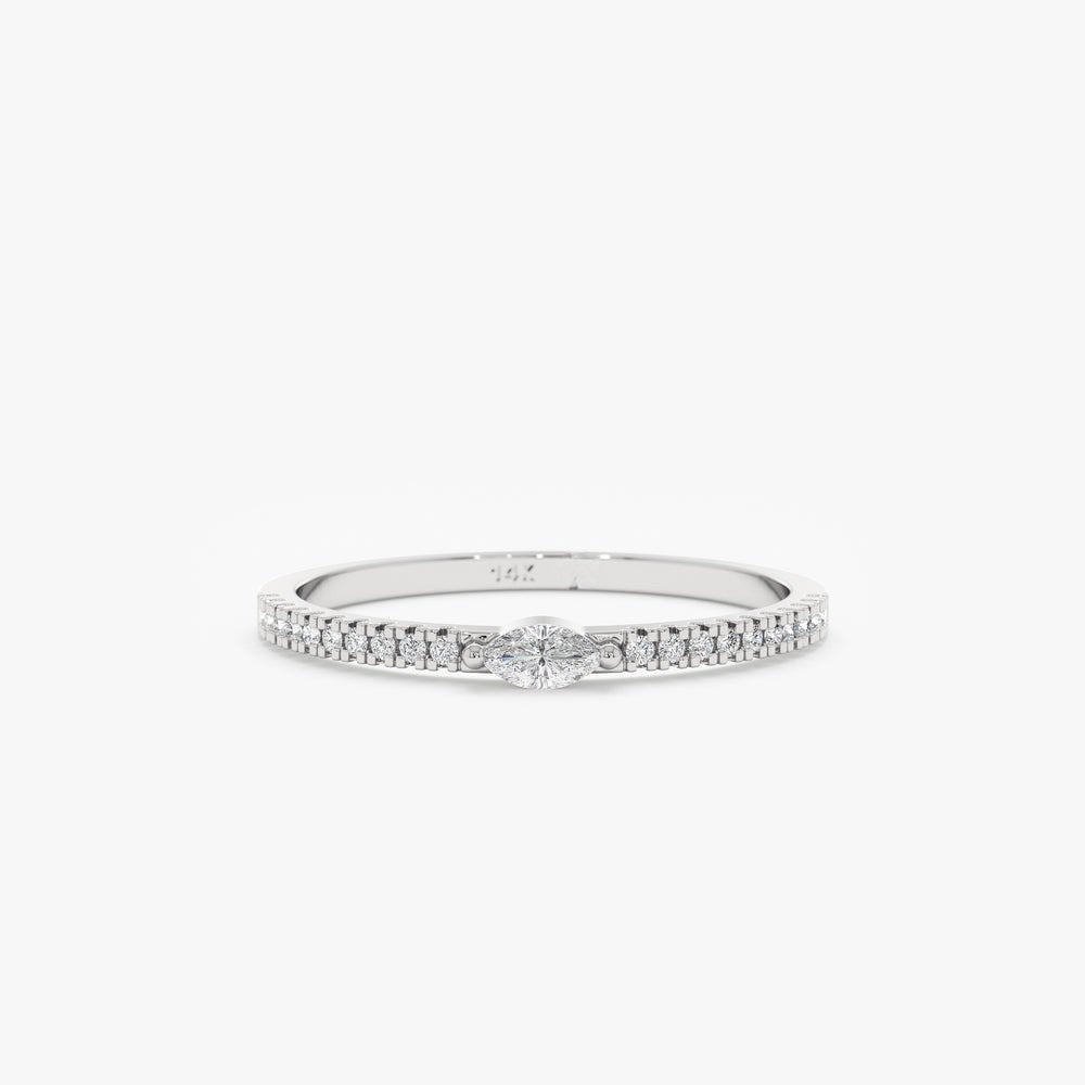 Solid Gold Marquise Diamond Half Eternity Ring
