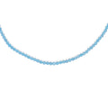 Solid Gold Aquamarine Beaded Necklace