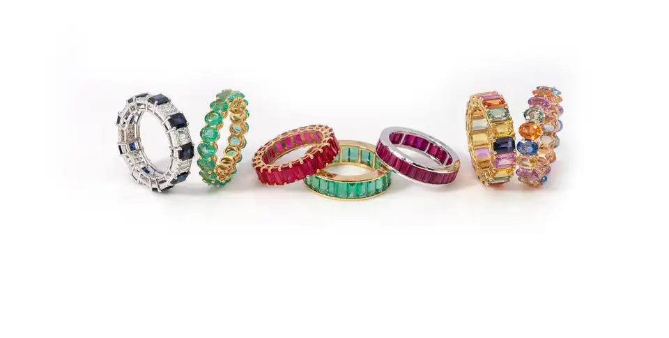 Solid Gold Emerald Eternity Ring