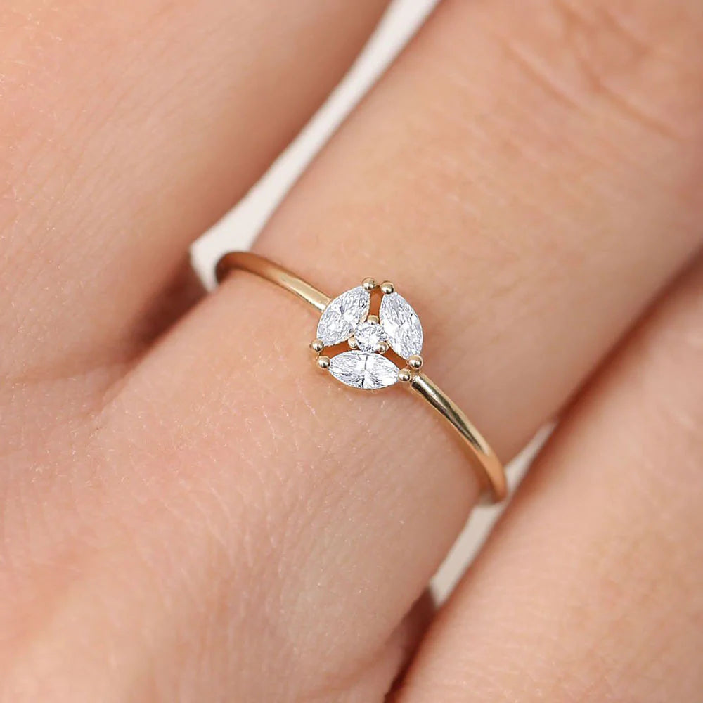 Marquise Moissanite Cluster Ring, photo 2