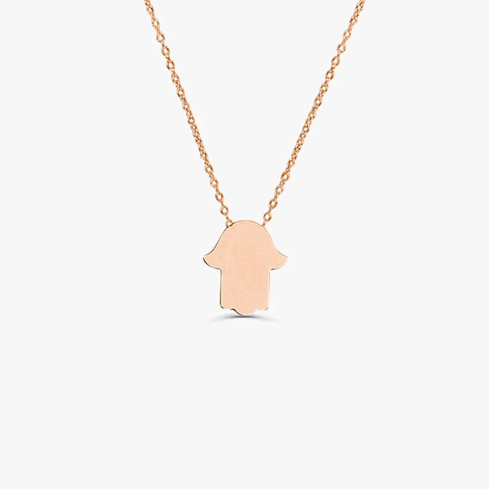 Solid Gold Tiny Hamsa Necklace