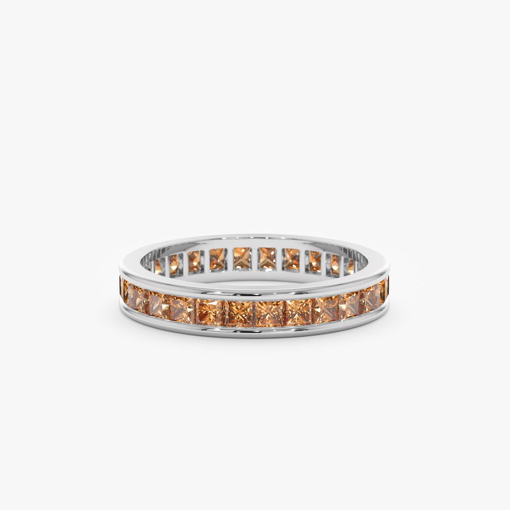 Solid Gold Natural Citrine Eternity Ring
