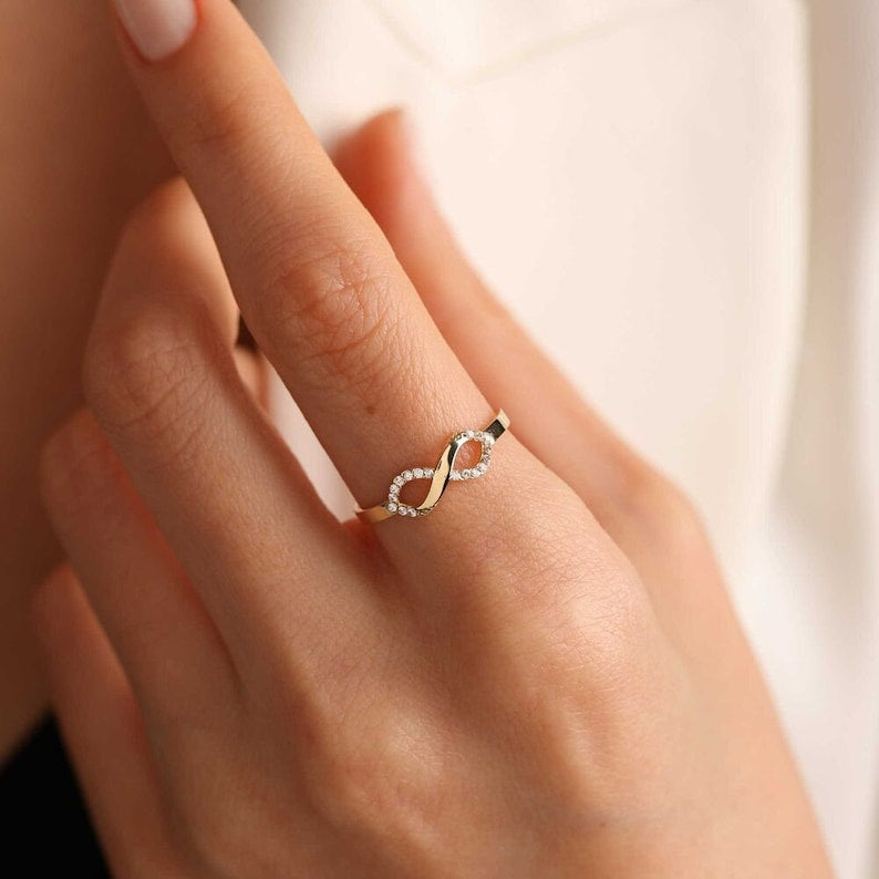 Solid Gold Infinity Symbol Minimalist Ring