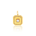 Solid Gold Octagon Illusion Diamond Pendant