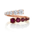 Solid Gold Diamond and Ruby Twist Ring