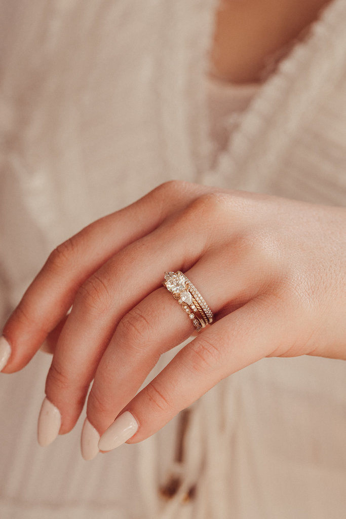 Solid Gold Lab-Grown Diamond Round Ring (AC322D)