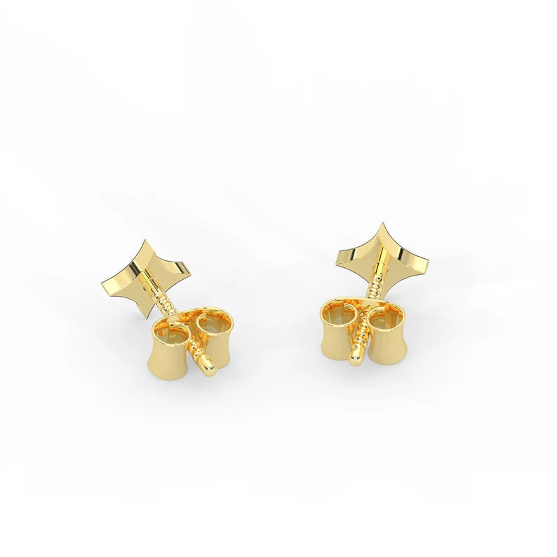 Solid Gold 1.5 MM Natural Emerald Stud