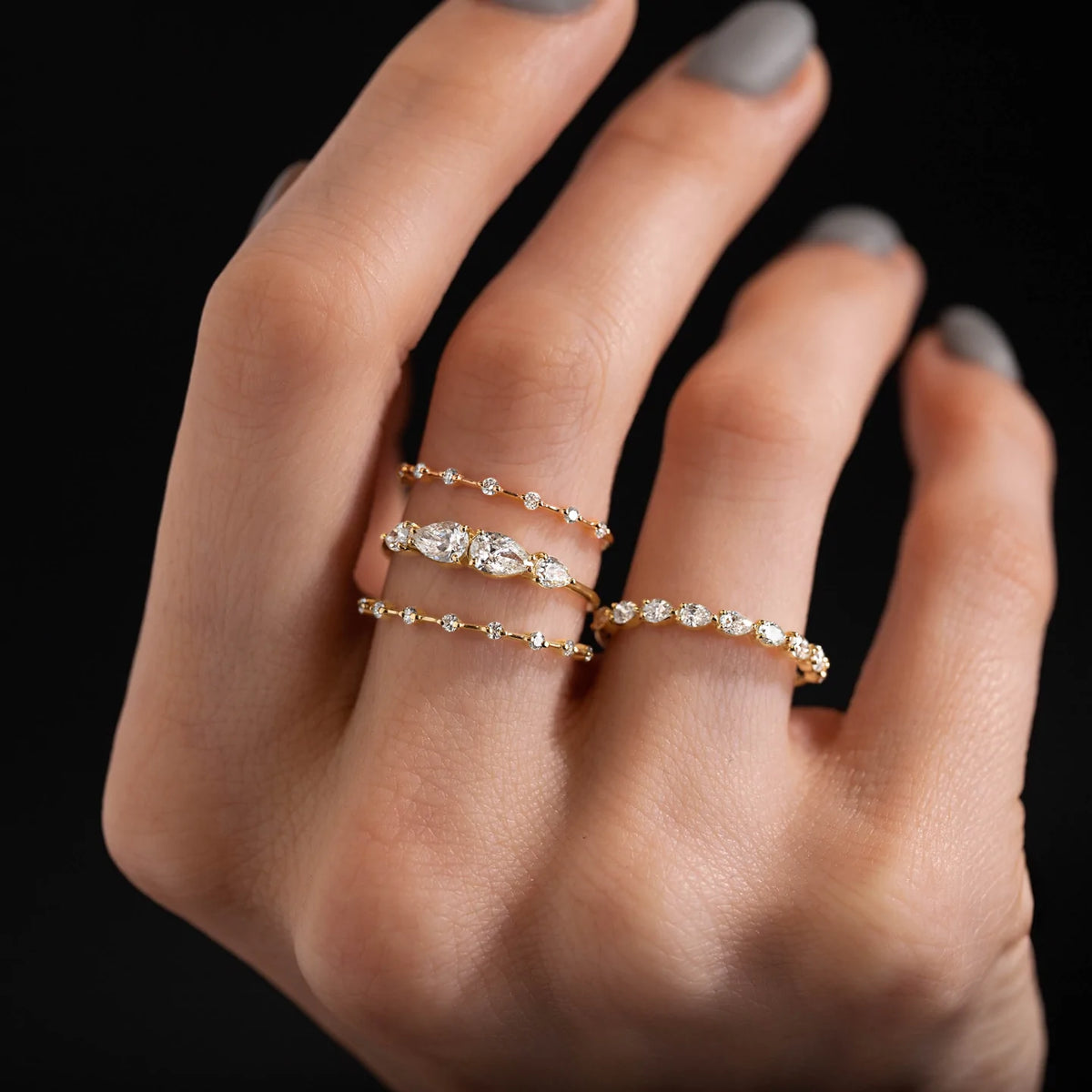 Solid Gold Lab Grown Diamond Counterpart Ring