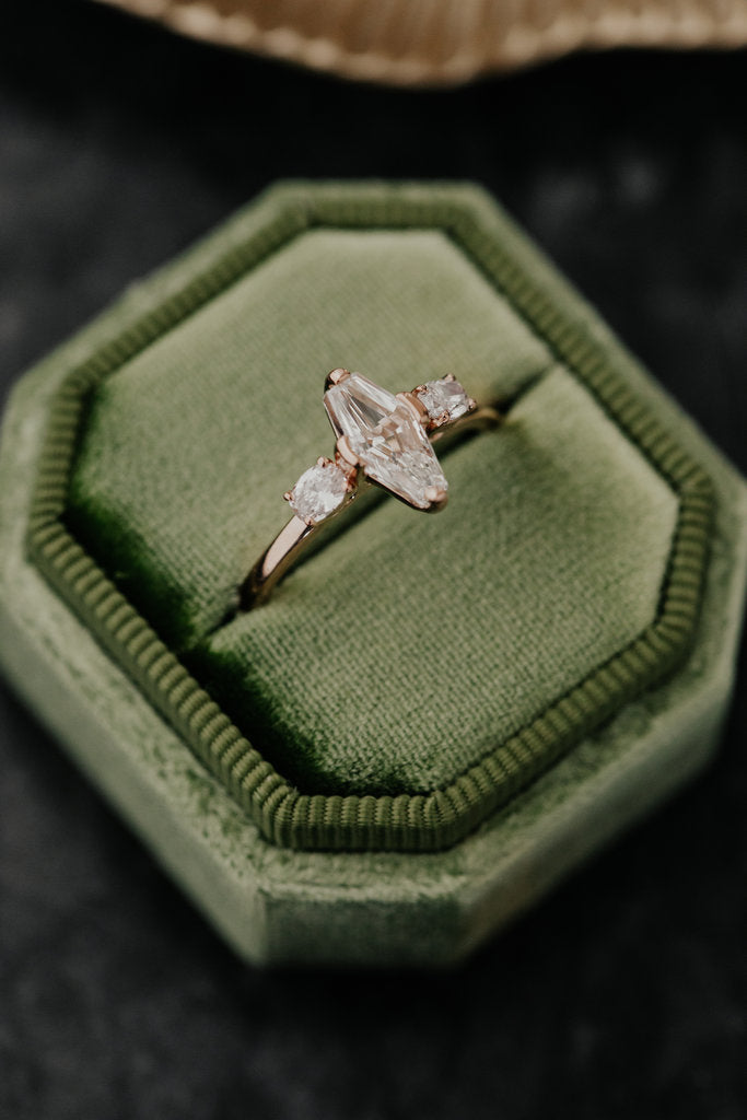 Solid Gold 1.06 ct Marquise Modified Kite Shape Ring