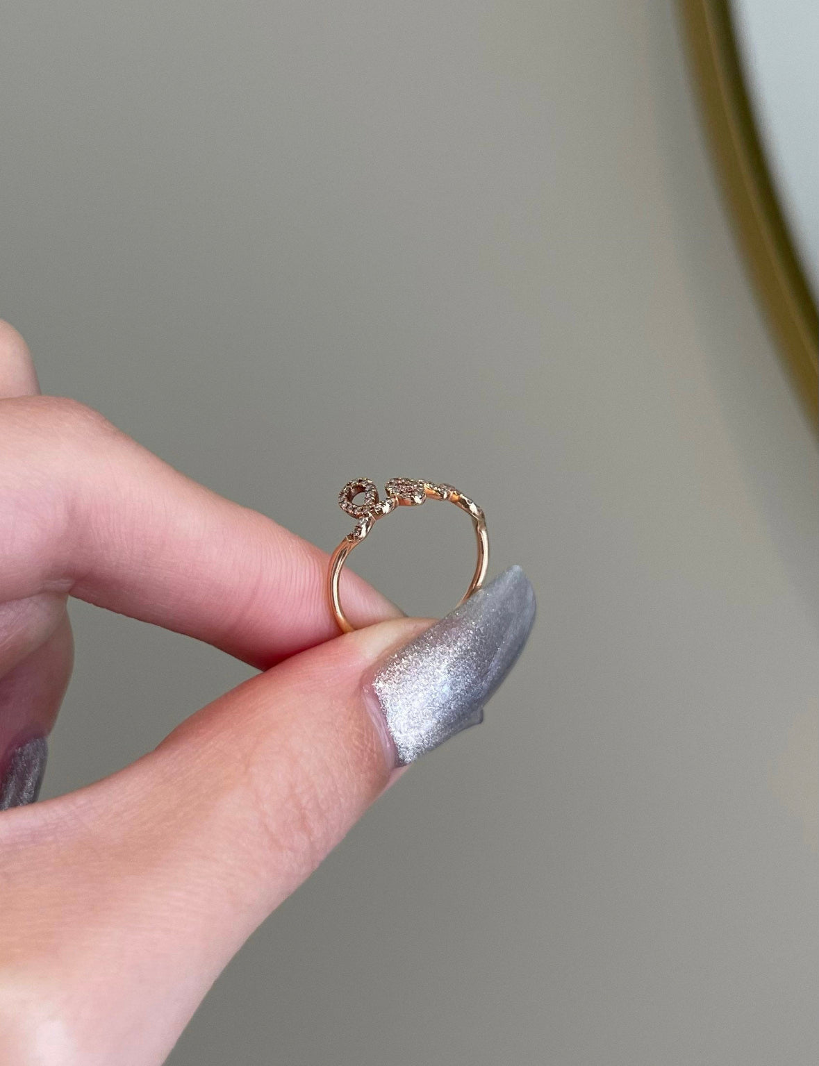 Solid Gold Love Natural Diamond Pave Ring