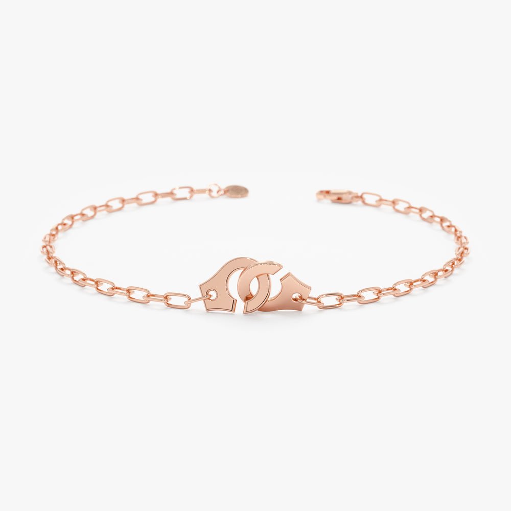Solid Gold Handcuff Paperclip Chain Bracelet
