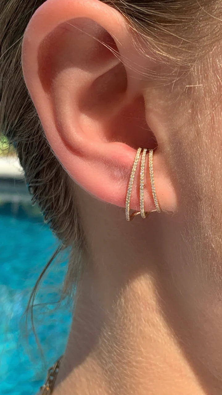 Solid Gold Farrah Diamond Earrings