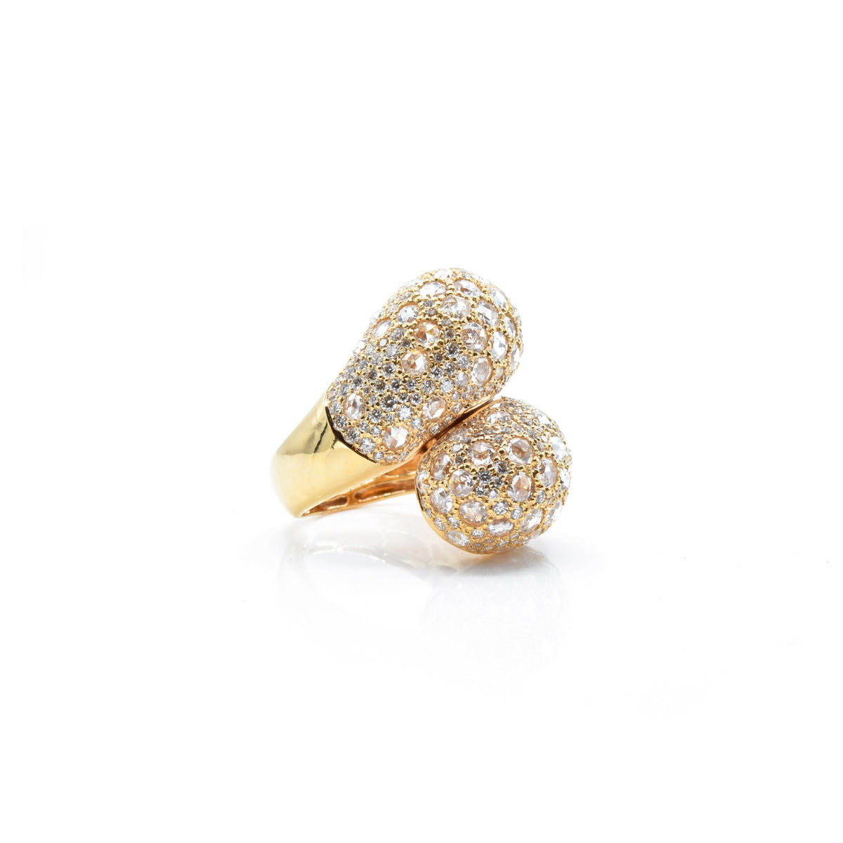 Solid Gold Micro-Pave Diamond Twist Ring