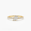 Solid Gold Pear Shape Illusion Setting Diamond Engagement Ring