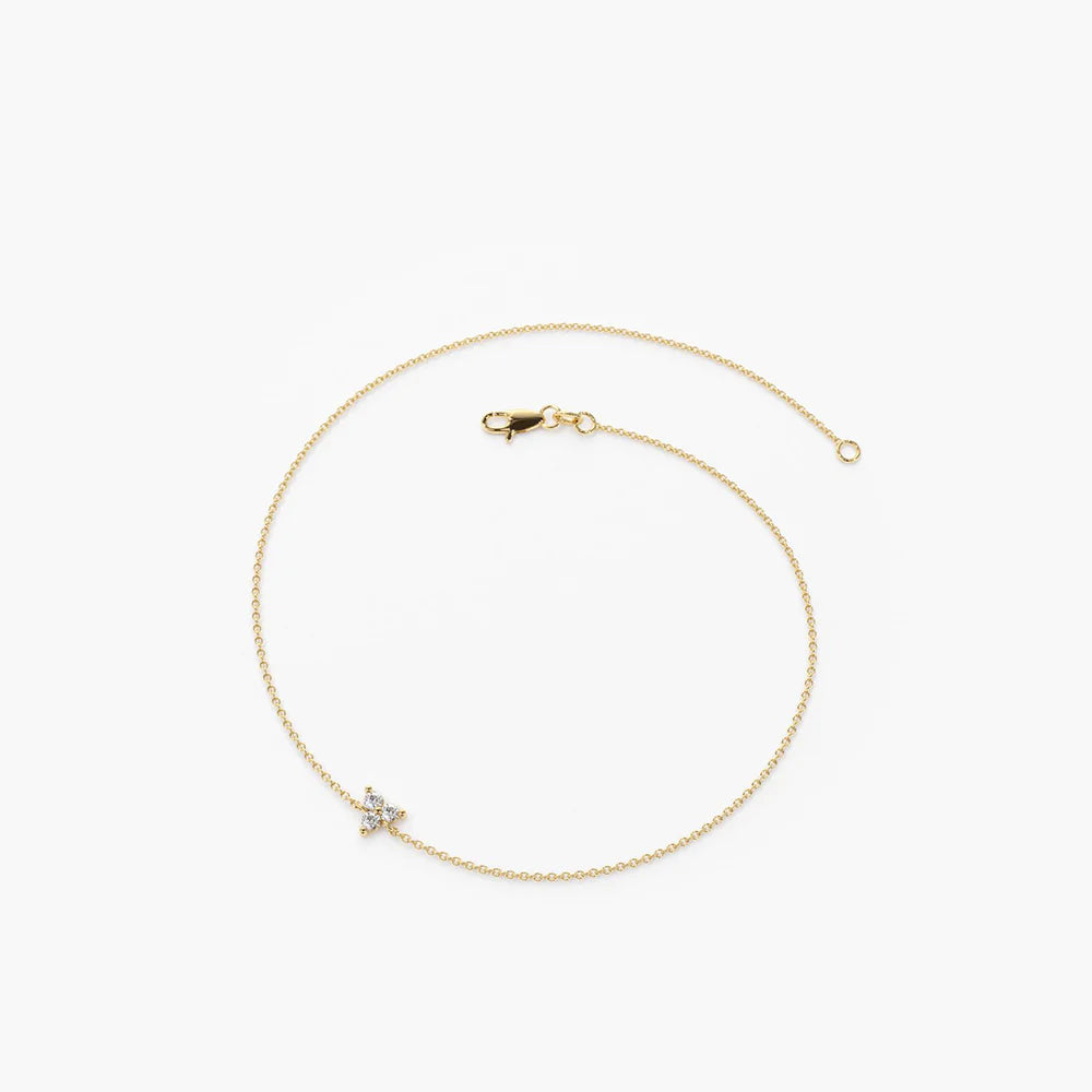 Solid Gold Three Lab-Grown Diamond Floating Bracelet