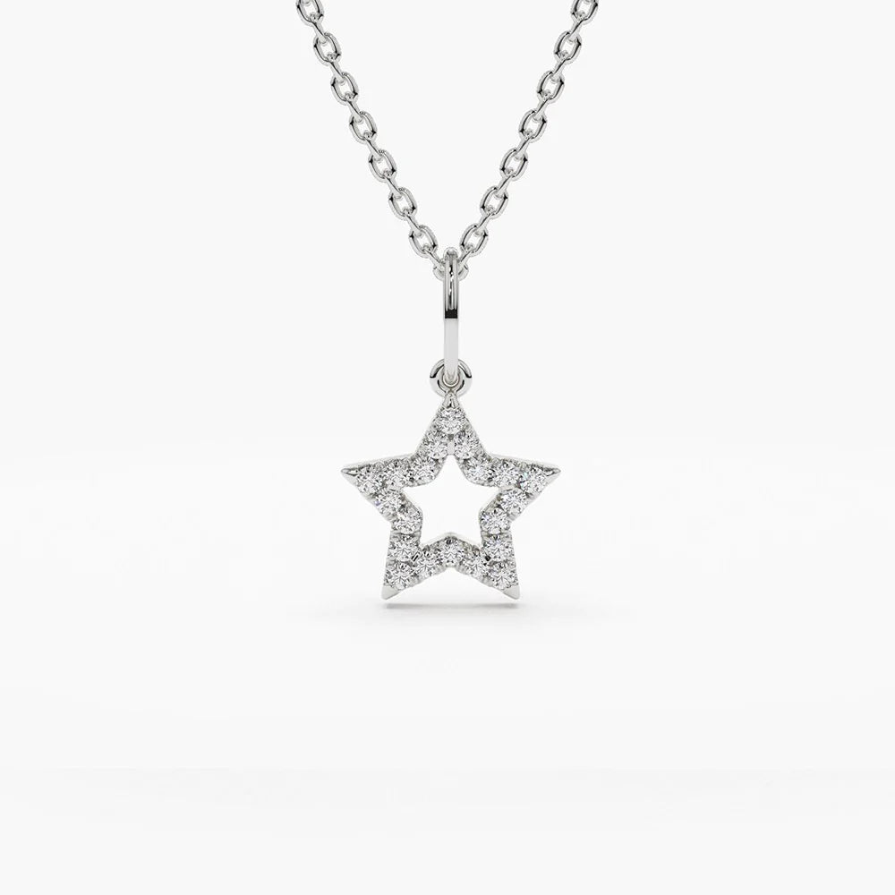 Solid Gold Super Star Diamond Layering Necklace