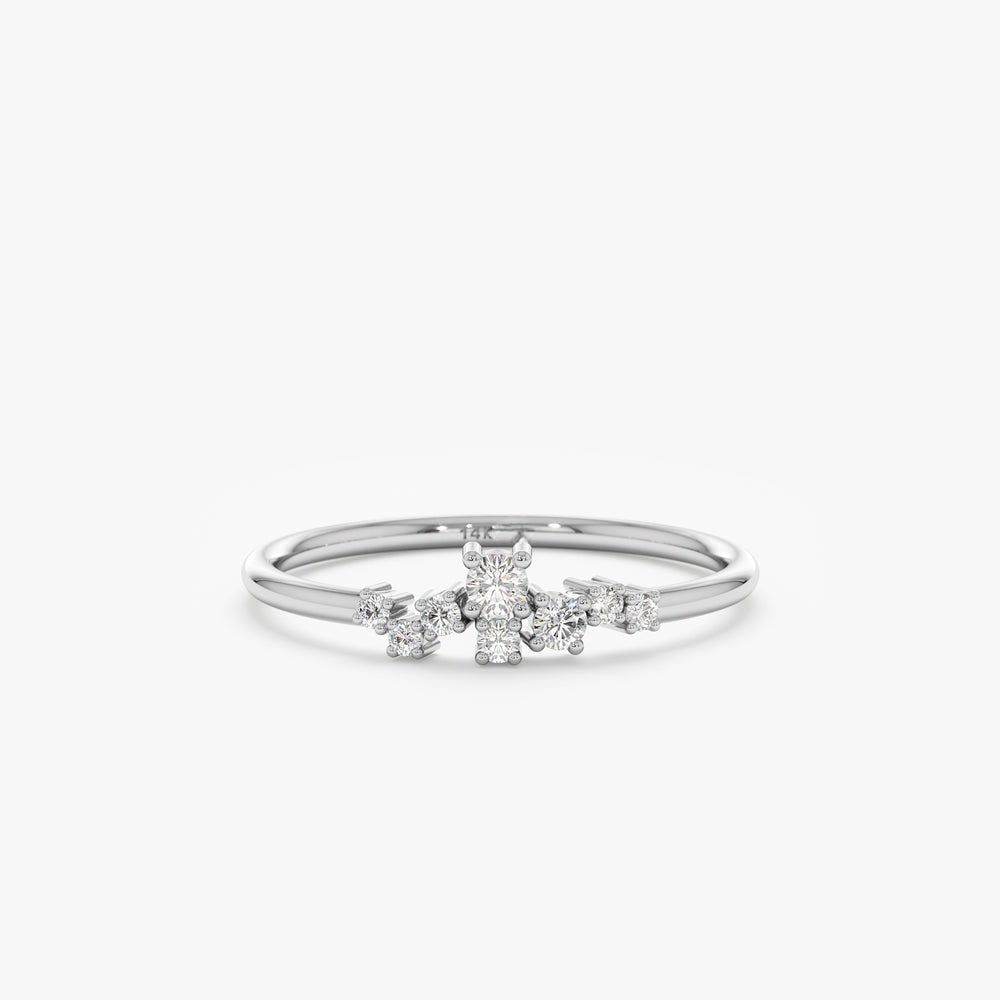 Solid Gold Petite Diamond Cluster Ring (7EC0BC)