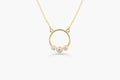 Graduated Trio Bezel Moissanite Circle Necklace, photo 1