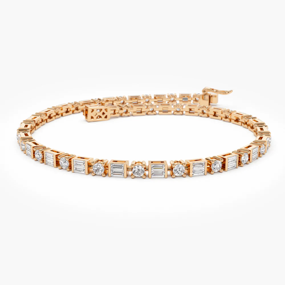 Baguette & Round Moissanite Tennis Bracelet, photo 4
