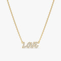 Solid Gold Diamond LOVE Necklace