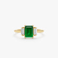 Solid Gold Emerald and Diamond Engagement Ring (99D31E)