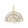 Solid Gold Diamond Mother of Pearl Cloud Pendant
