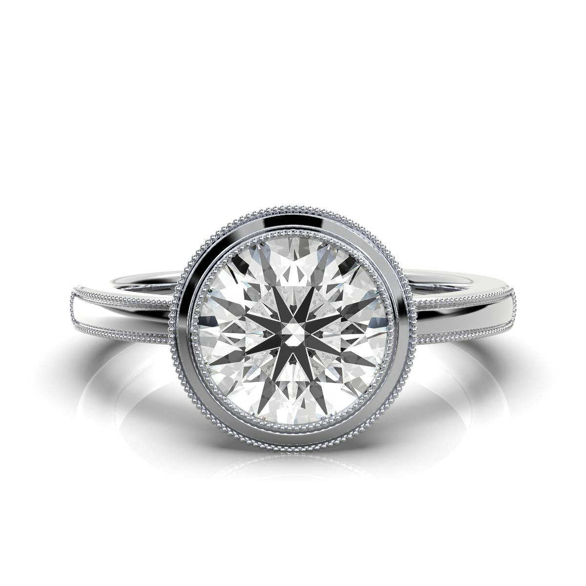 Solid Gold 2 CT Traditional Lab Grown Diamond Engagement Ring