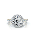 Solid Gold 2 CT Halo Lab Grown Diamond Ring (E0C4B4)