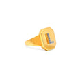 Solid Gold Diamond Initial Signet Ring (9FF117)