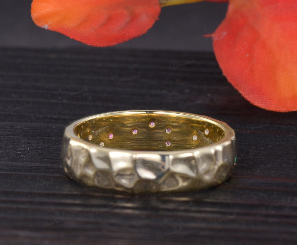 Solid Gold Rainbow Pave Cigar Band