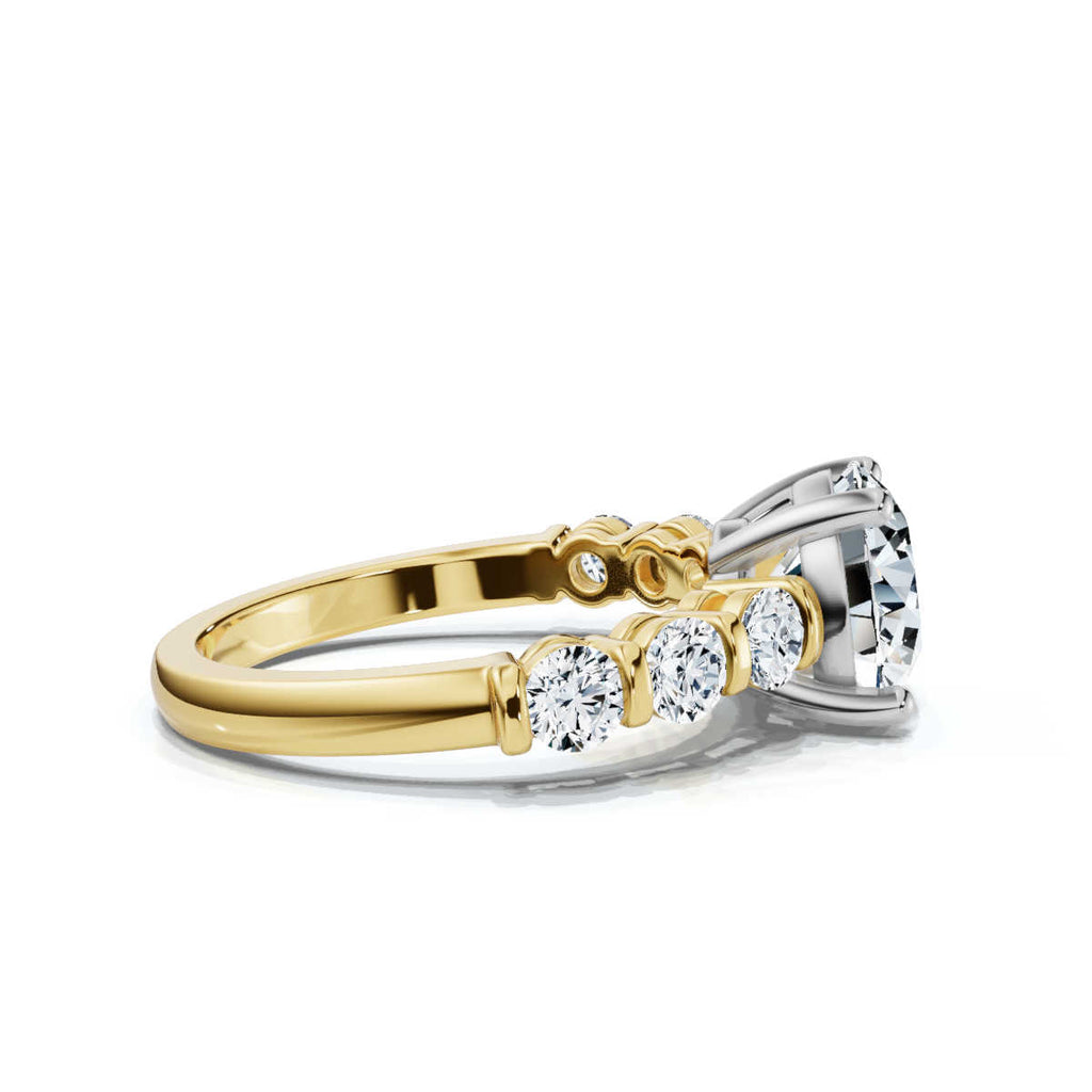 Solid Gold 2.1Ct Lab Grown Diamond Engagement Ring (3EE981)