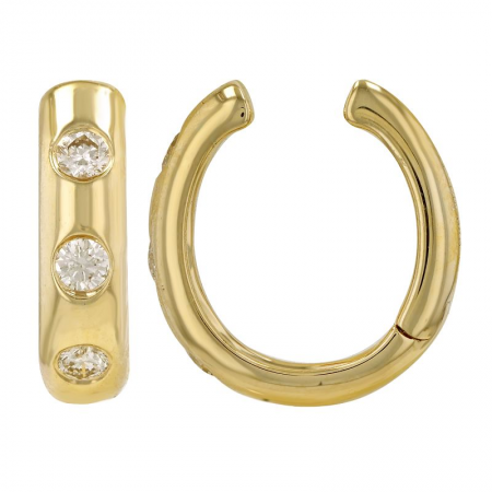 Solid Gold Triple Diamond Ear Cuff
