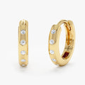 Solid Gold Flush Set Diamond Huggies