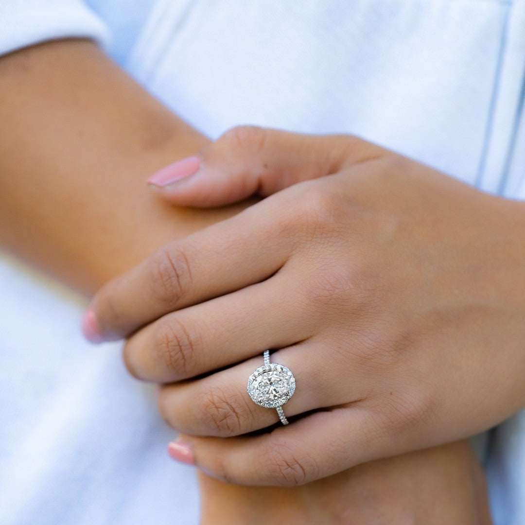 Solid Gold 2ct oval Diamond Engagement Ring