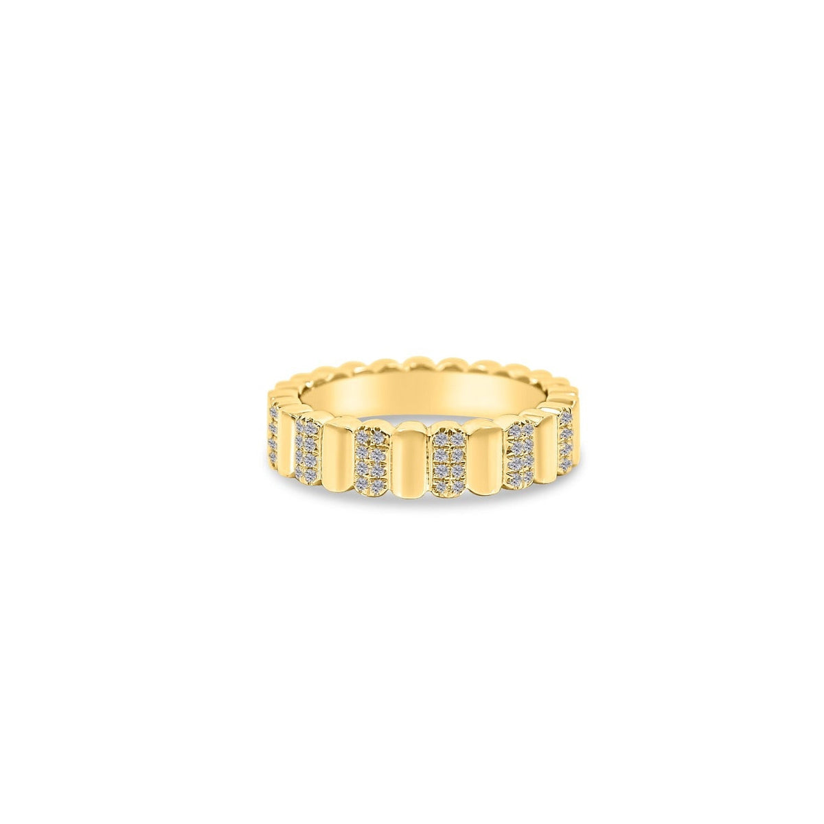 Solid Gold Diamond Multi Bar Pinky Ring (6620B7)