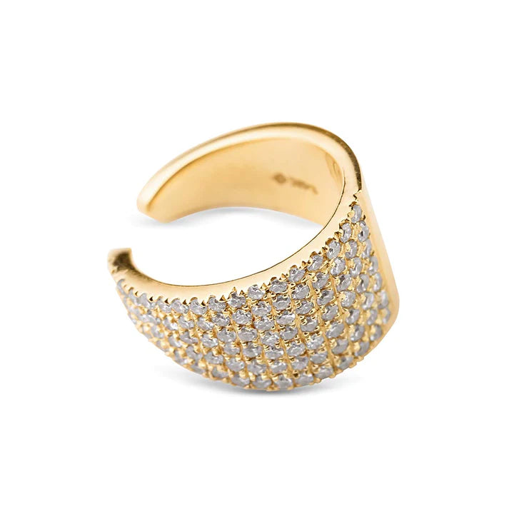 Solid Gold Roxy Ear Cuff With Diamonds