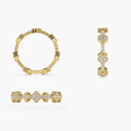 Solid Gold Full Eternity Clover Diamond Ring