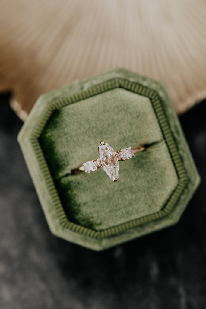 Solid Gold 1.06 ct Modified Kite Shape Ring