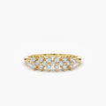 Solid Gold Diamond Cluster Anniversary Ring